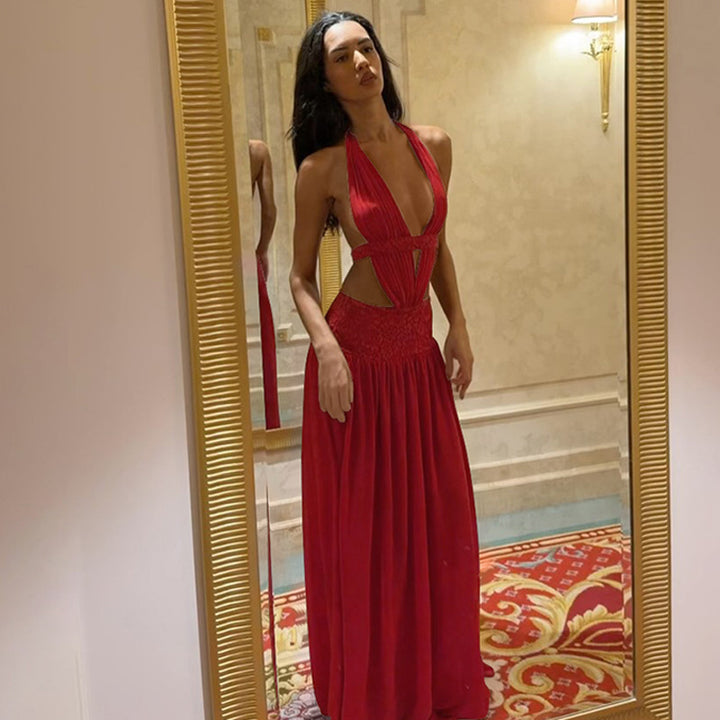 Damer Elegant Aftenkjole med dyb U-ringning og sidelæns U-cutouts Mirla-Eva Jonsson
