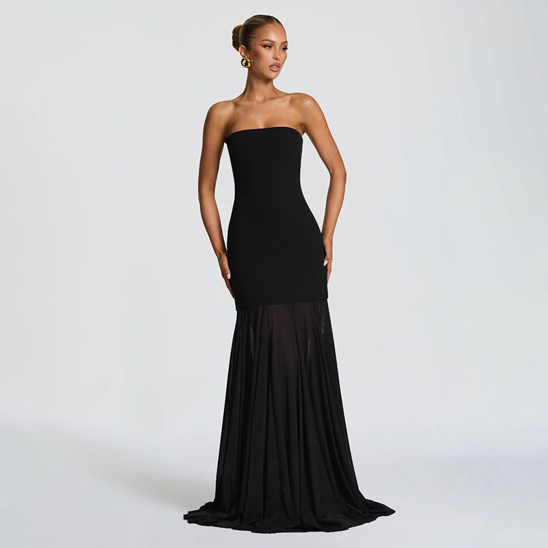 Damer Elegant Aftenkjole med transparente Draperinger Mirla-Eva Jonsson