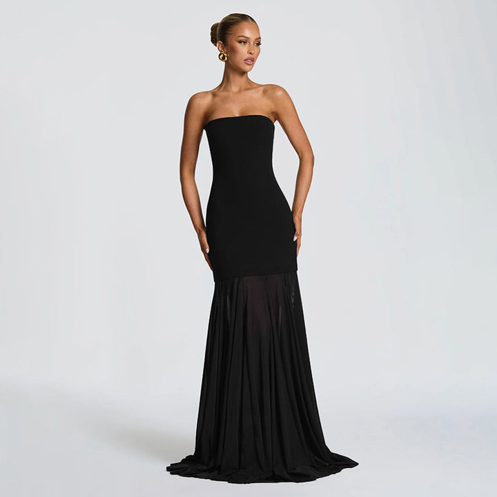 Damer Elegant Aftenkjole med transparente Draperinger Mirla-Eva Jonsson