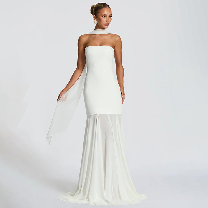 Damer Elegant Aftenkjole med transparente Draperinger Mirla-Eva Jonsson