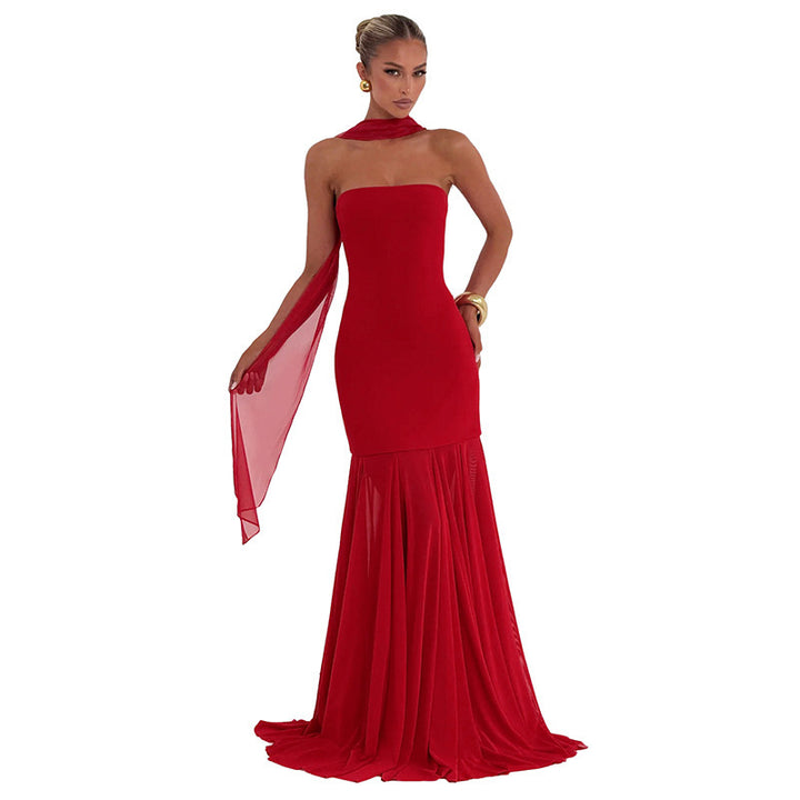 Damer Elegant Aftenkjole med transparente Draperinger Mirla-Eva Jonsson