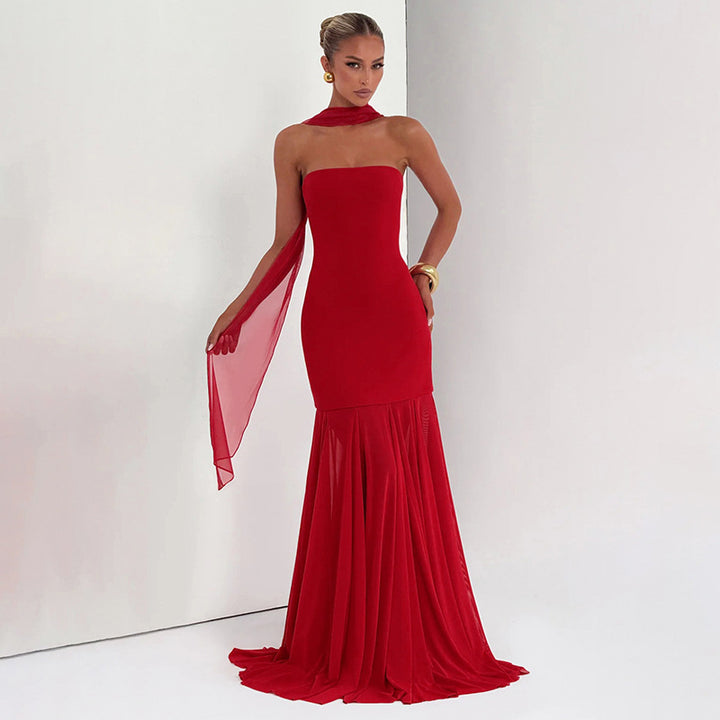 Damer Elegant Aftenkjole med transparente Draperinger Mirla-Eva Jonsson