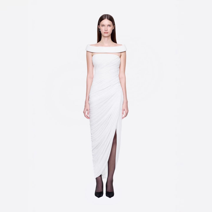 Damer Elegant Aftonklänning med Off-Schoulder-design och raffinerad Drapé Mirla-Eva Jonsson