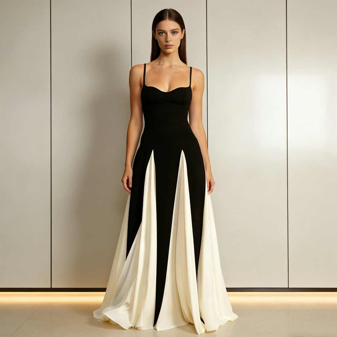 Damer Elegant Aftonklänning med asymmetrisk kjol och mjuka band Mirla-Eva Jonsson