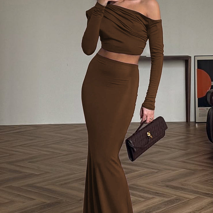 Damer Elegant Asymmetrisk Långärmad Klänning Mirla-Eva Jonsson