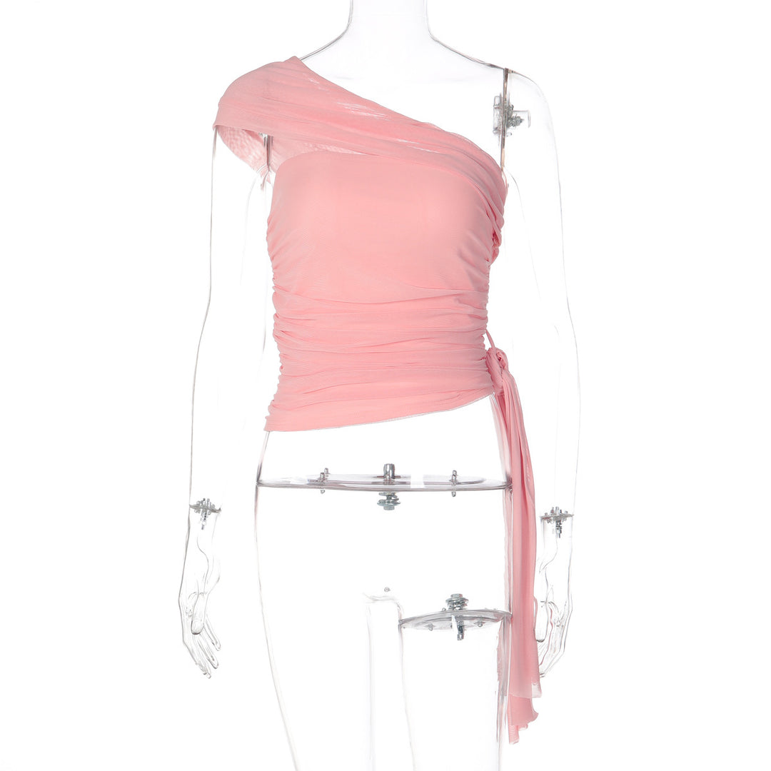 Damer Elegant Asymmetrisk Topp med Inslagningsdesign Mirla-Eva Jonsson
