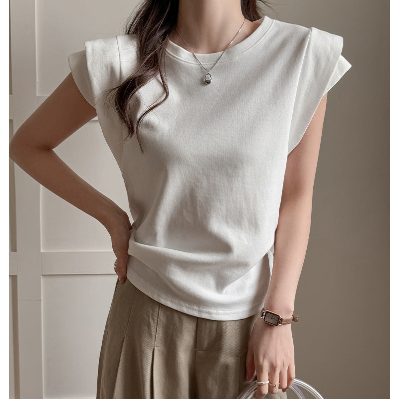 Damer Elegant Bas T-shirt med Moderiktig Skärning och Bekväm Kortsleeve Mirla-Eva Jonsson