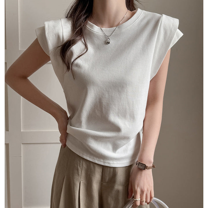 Damer Elegant Bas T-shirt med Moderiktig Skärning och Bekväm Kortsleeve Mirla-Eva Jonsson