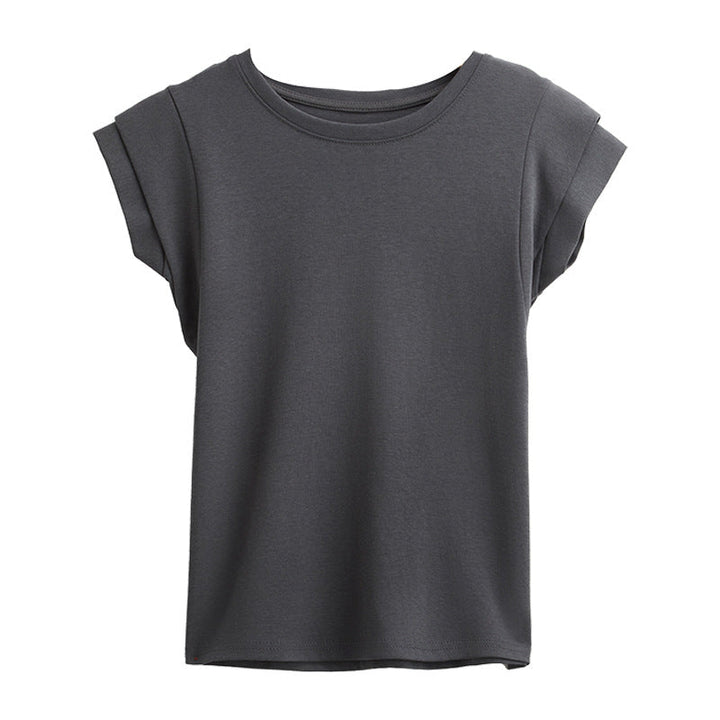Damer Elegant Bas T-shirt med Moderiktig Skärning och Bekväm Kortsleeve Mirla-Eva Jonsson