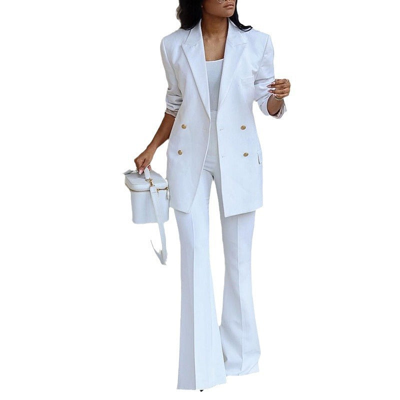 Damer Elegant Blazer-Set med Vida Ben och Midjebälte Mirla-Eva Jonsson