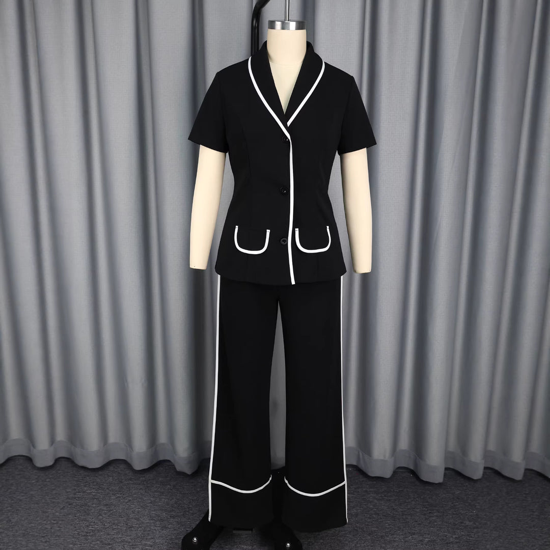 Damer Elegant Blazer Set med kontrasterande accenter Mirla-Eva Jonsson