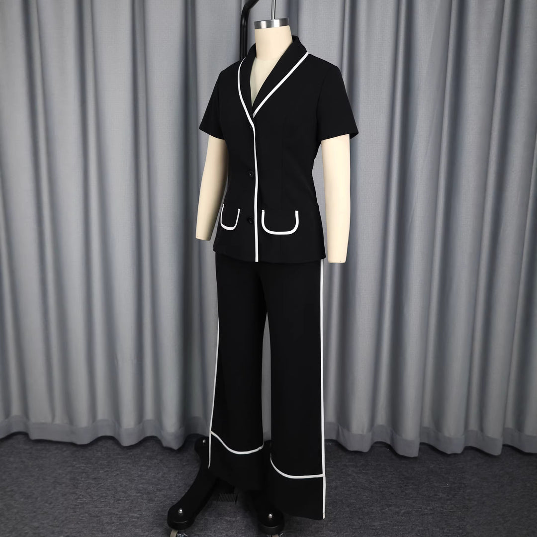 Damer Elegant Blazer Set med kontrasterande accenter Mirla-Eva Jonsson