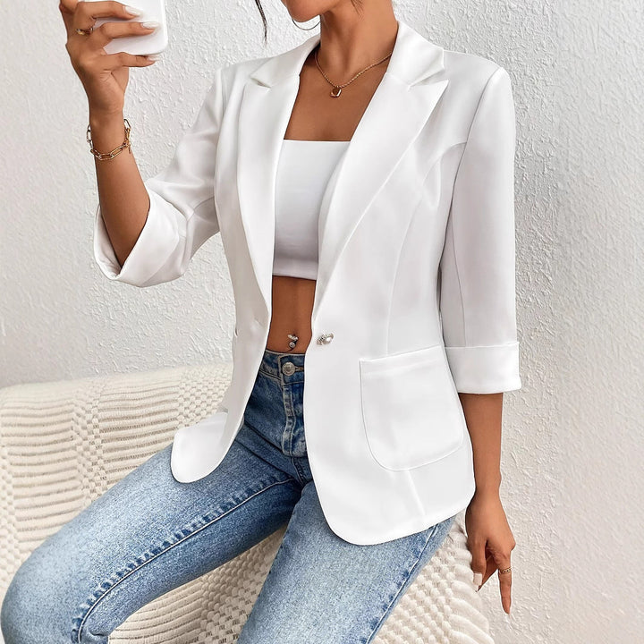 Damer Elegant Blazer med 3/4-ärmar och Smal Passform Mirla-Eva Jonsson