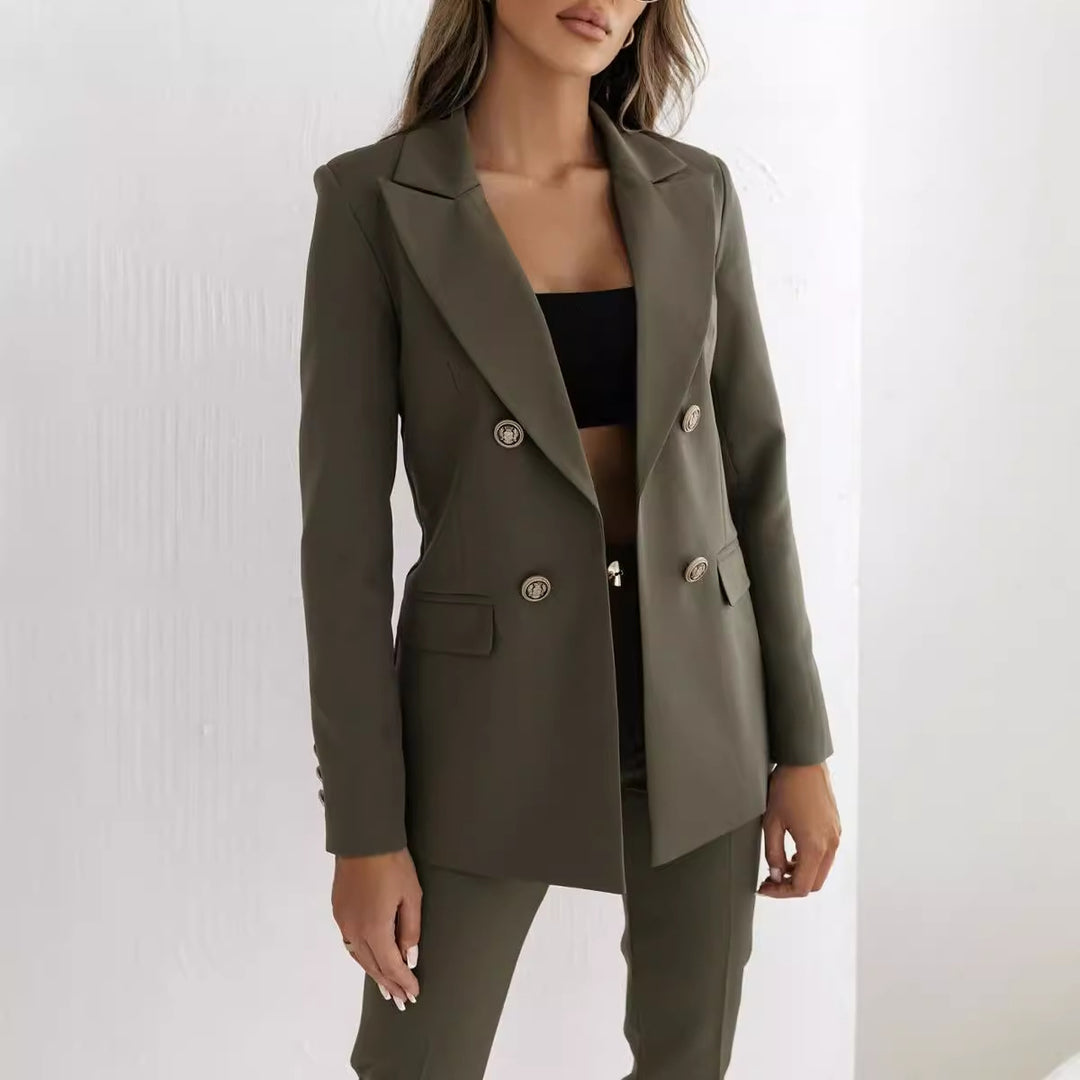 Damer Elegant Blazer med dubbel knapprad och trendiga detaljer Mirla-Eva Jonsson