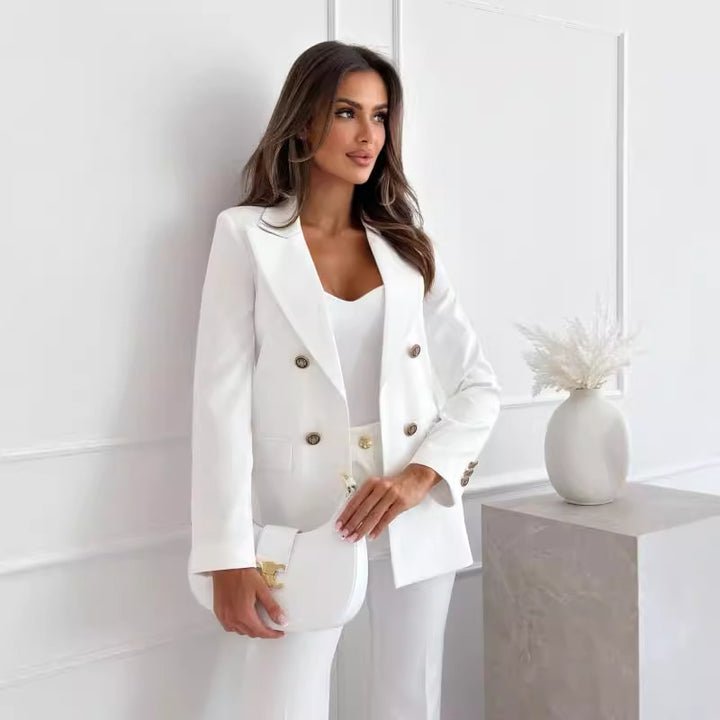 Damer Elegant Blazer med dubbel knapprad och trendiga detaljer Mirla-Eva Jonsson