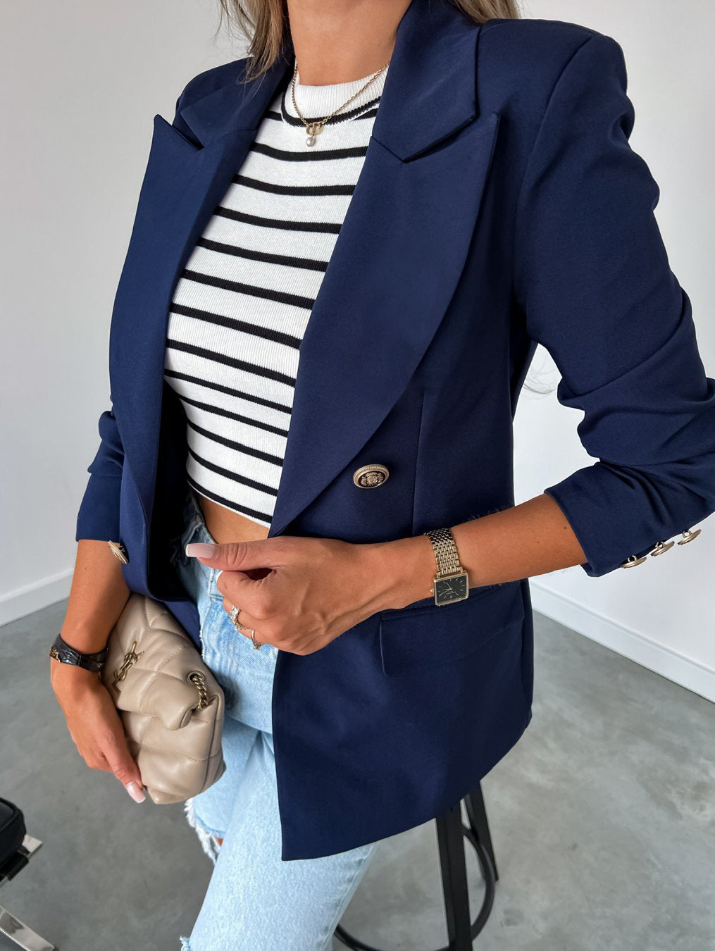 Damer Elegant Blazer med dubbel knappslå Mirla-Eva Jonsson