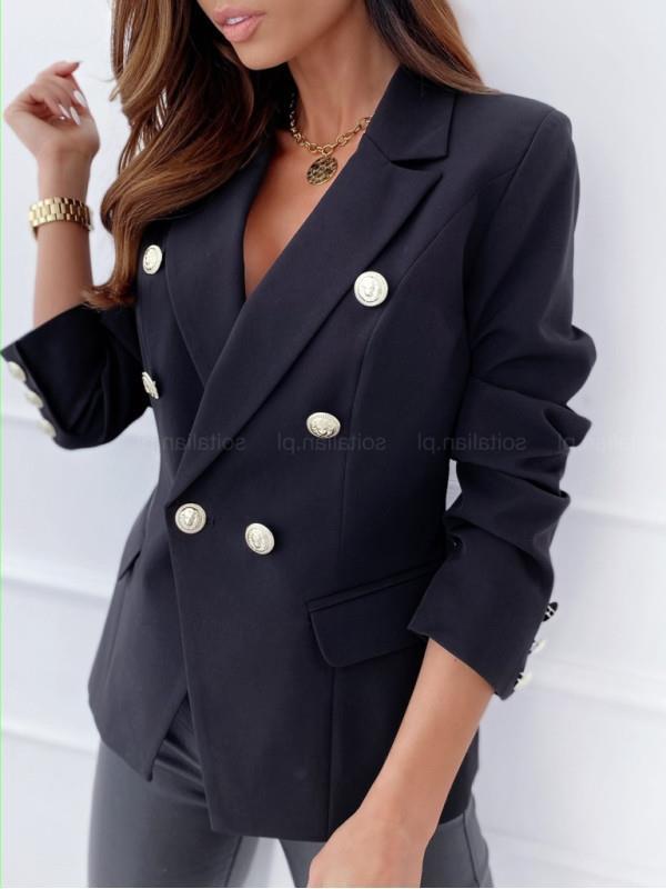 Damer Elegant Blazer med dubbel knappslå och gyllene detaljer Mirla-Eva Jonsson