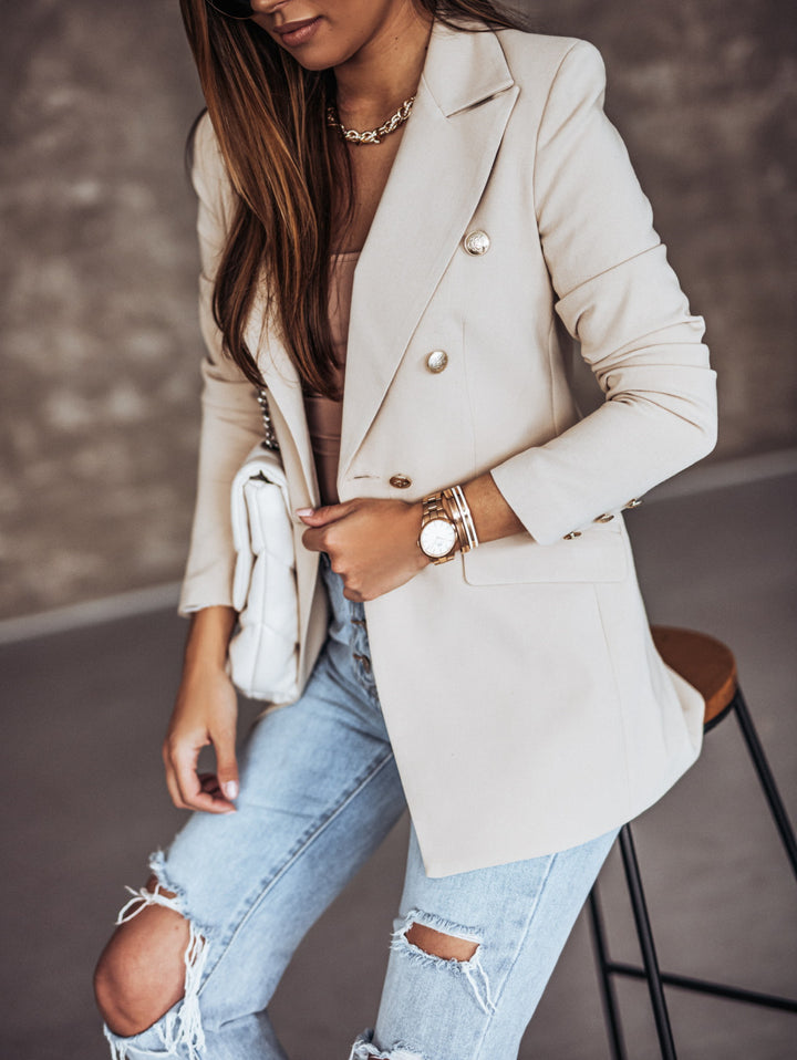 Damer Elegant Blazer med dubbel knappslå och stiliga accenter Mirla-Eva Jonsson