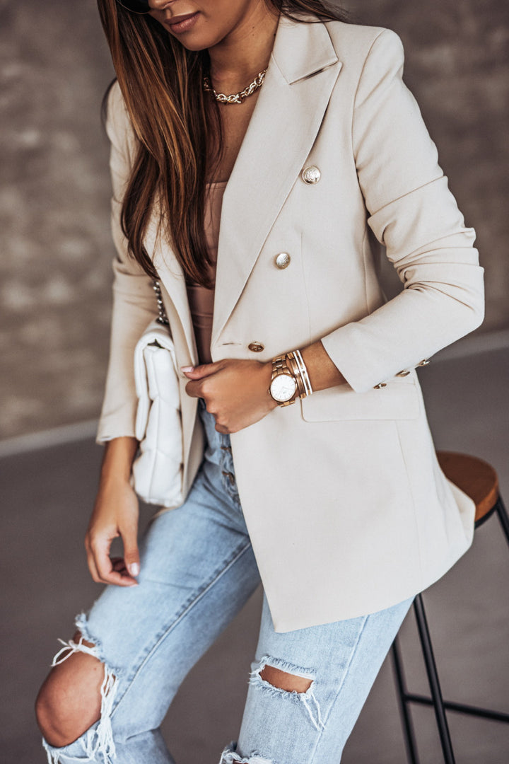 Damer Elegant Blazer med dubbel knappslå och stiliga accenter Mirla-Eva Jonsson