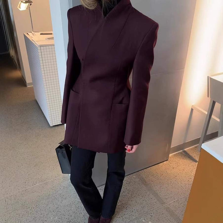 Damer Elegant Blazer med midjebälte och praktiska fickor Mirla-Eva Jonsson