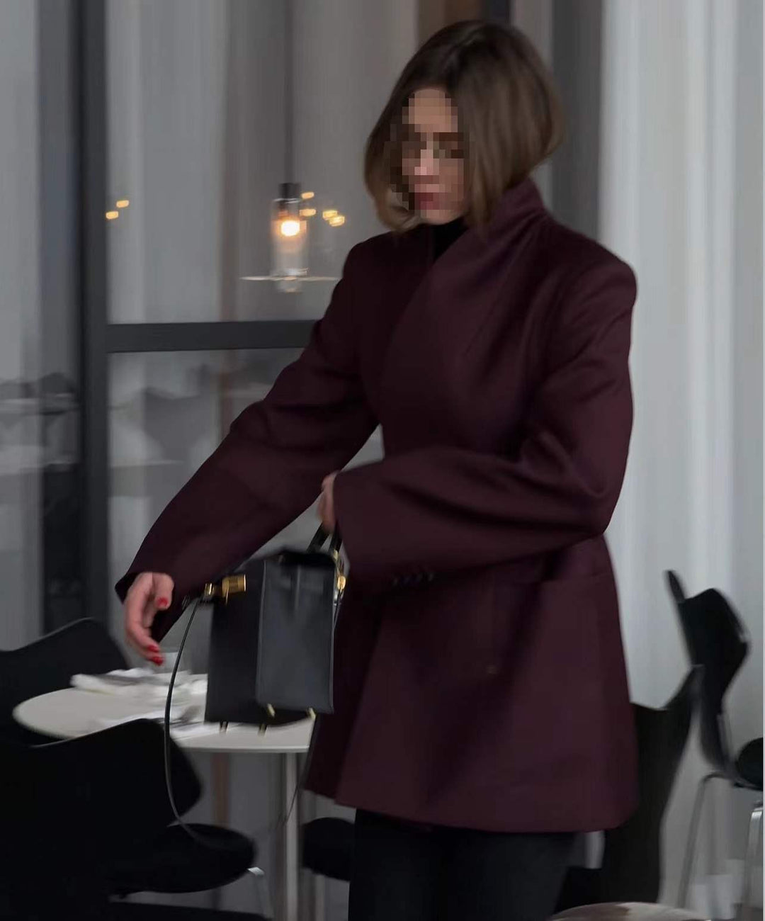 Damer Elegant Blazer med midjebälte och praktiska fickor Mirla-Eva Jonsson