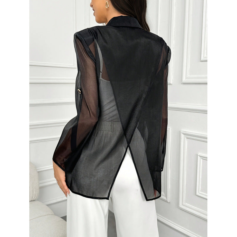 Damer Elegant Blazer med transparenta ärmar Mirla-Eva Jonsson