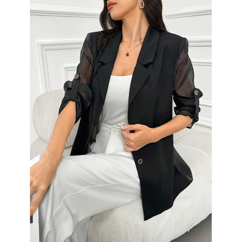 Damer Elegant Blazer med transparenta ärmar Mirla-Eva Jonsson