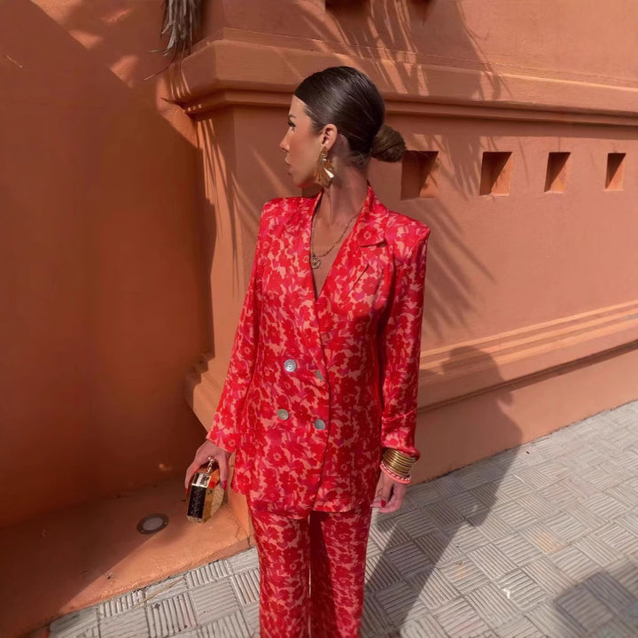 Damer Elegant Blazer och Byxor Set Mirla-Eva Jonsson