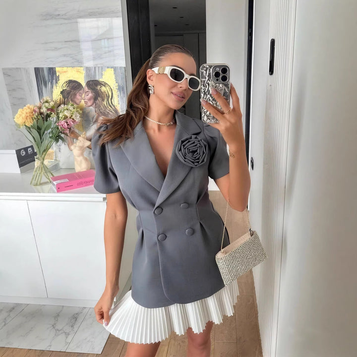 Damer Elegant Blazerjacka med floral applikation Mirla-Eva Jonsson