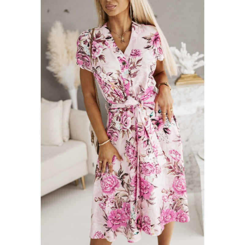 Damer Elegant Blommor Wrap Klänning Eva Jonsson-Eva Jonsson