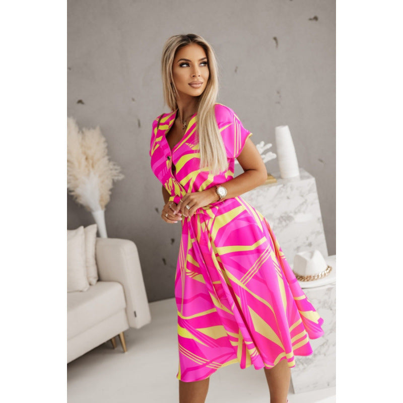 Damer Elegant Blommor Wrap Klänning Eva Jonsson-Eva Jonsson