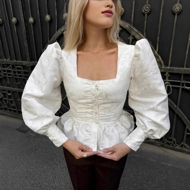 Damer Elegant Blus med Puffärmar Eva Jonsson-Eva Jonsson