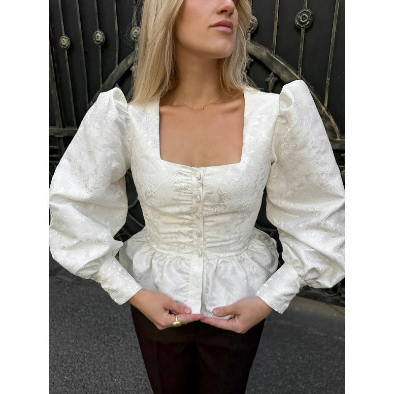 Damer Elegant Blus med Puffärmar Eva Jonsson-Eva Jonsson