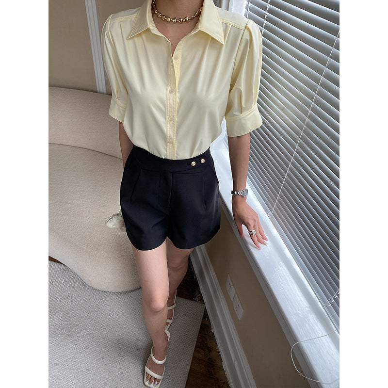 Damer Elegant Blus med Puffärmar Mirla-Eva Jonsson