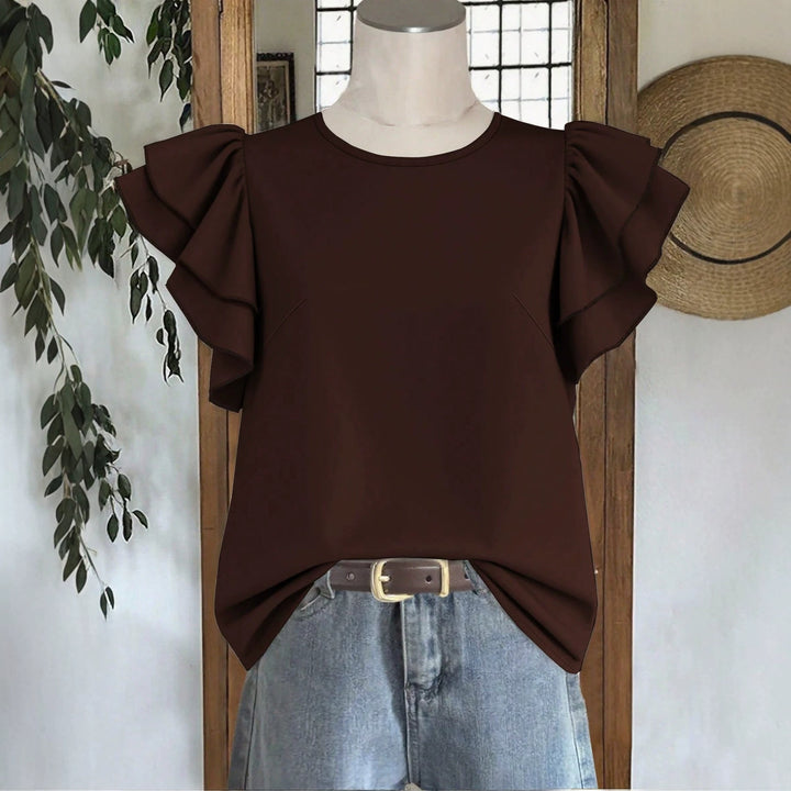 Damer Elegant Blus med Ruschdetaljer Mirla-Eva Jonsson