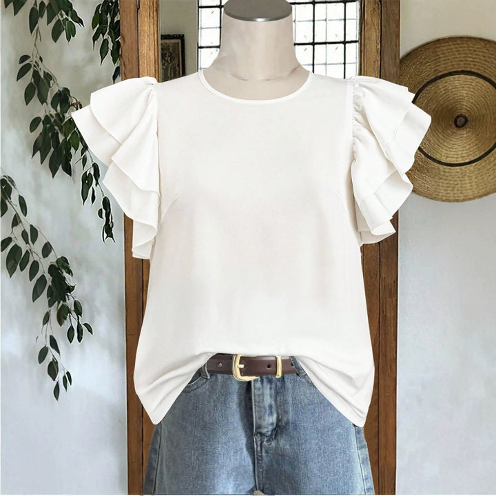 Damer Elegant Blus med Ruschdetaljer Mirla-Eva Jonsson