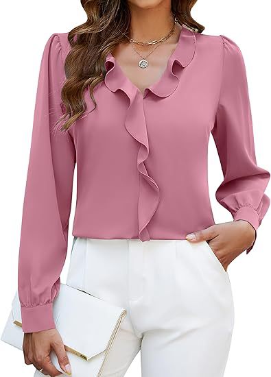 Damer Elegant Blus med Rynkdetaljer Mirla-Eva Jonsson