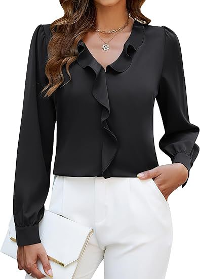 Damer Elegant Blus med Rynkdetaljer Mirla-Eva Jonsson