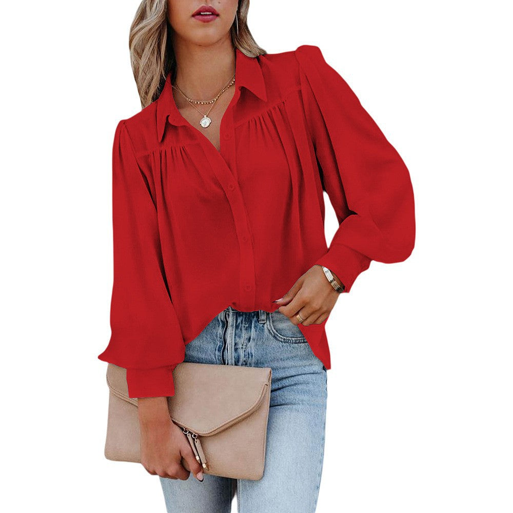 Damer Elegant Blus med Rynkdetaljer Mirla-Eva Jonsson