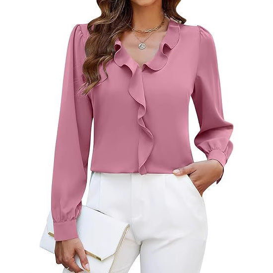 Damer Elegant Blus med Rynkdetaljer Mirla-Eva Jonsson
