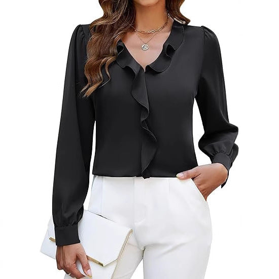 Damer Elegant Blus med Rynkdetaljer Mirla-Eva Jonsson