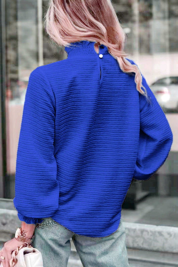Damer Elegant Blus med Rynkor och Voluminösa Ärmar Mirla-Eva Jonsson
