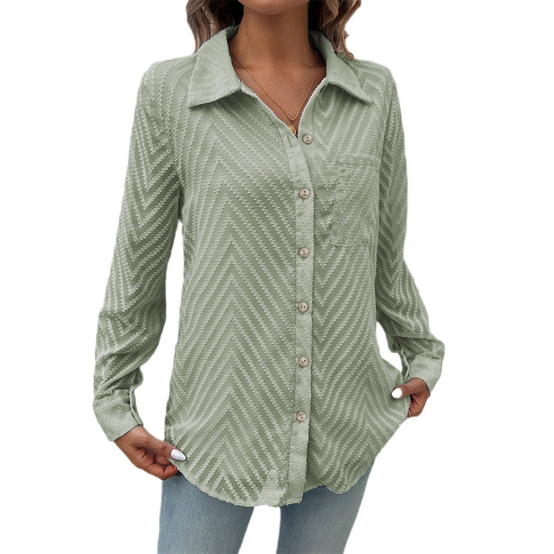 Damer Elegant Blus med Transparent Ärmar och Knappstängningar Mirla-Eva Jonsson