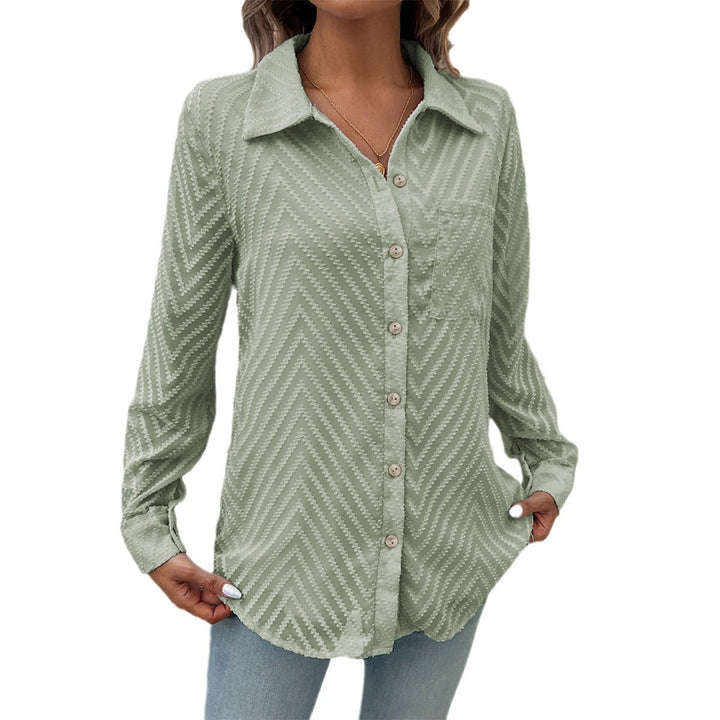 Damer Elegant Blus med Transparent Ärmar och Knappstängningar Mirla-Eva Jonsson