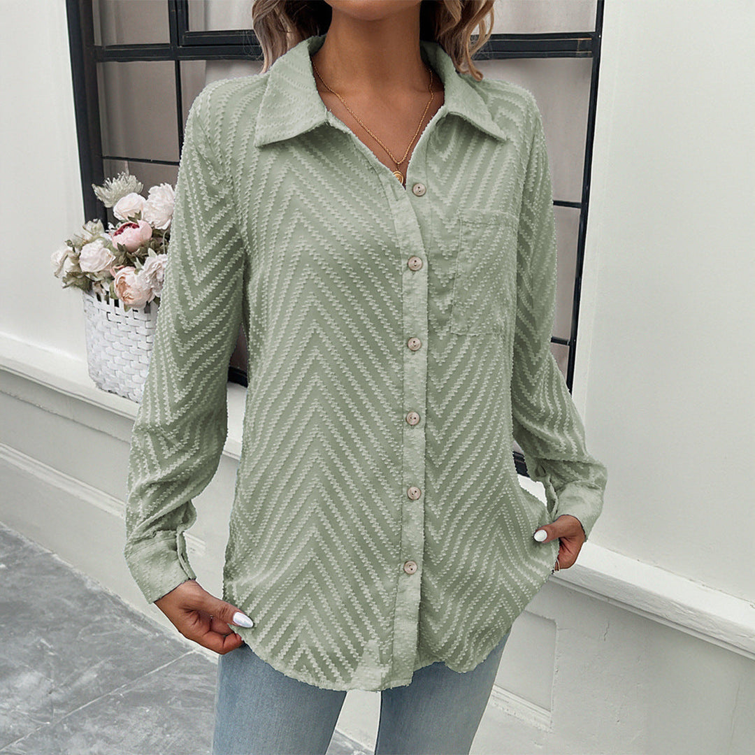 Damer Elegant Blus med Transparent Ärmar och Knappstängningar Mirla-Eva Jonsson