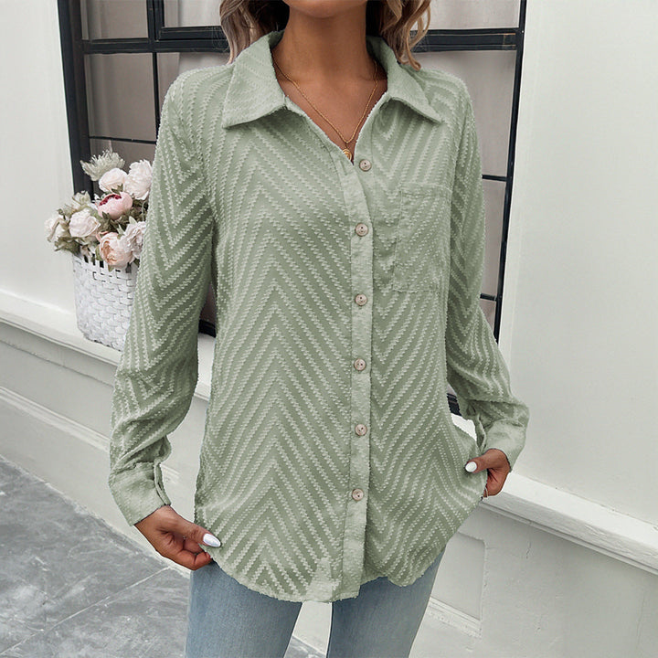 Damer Elegant Blus med Transparent Ärmar och Knappstängningar Mirla-Eva Jonsson