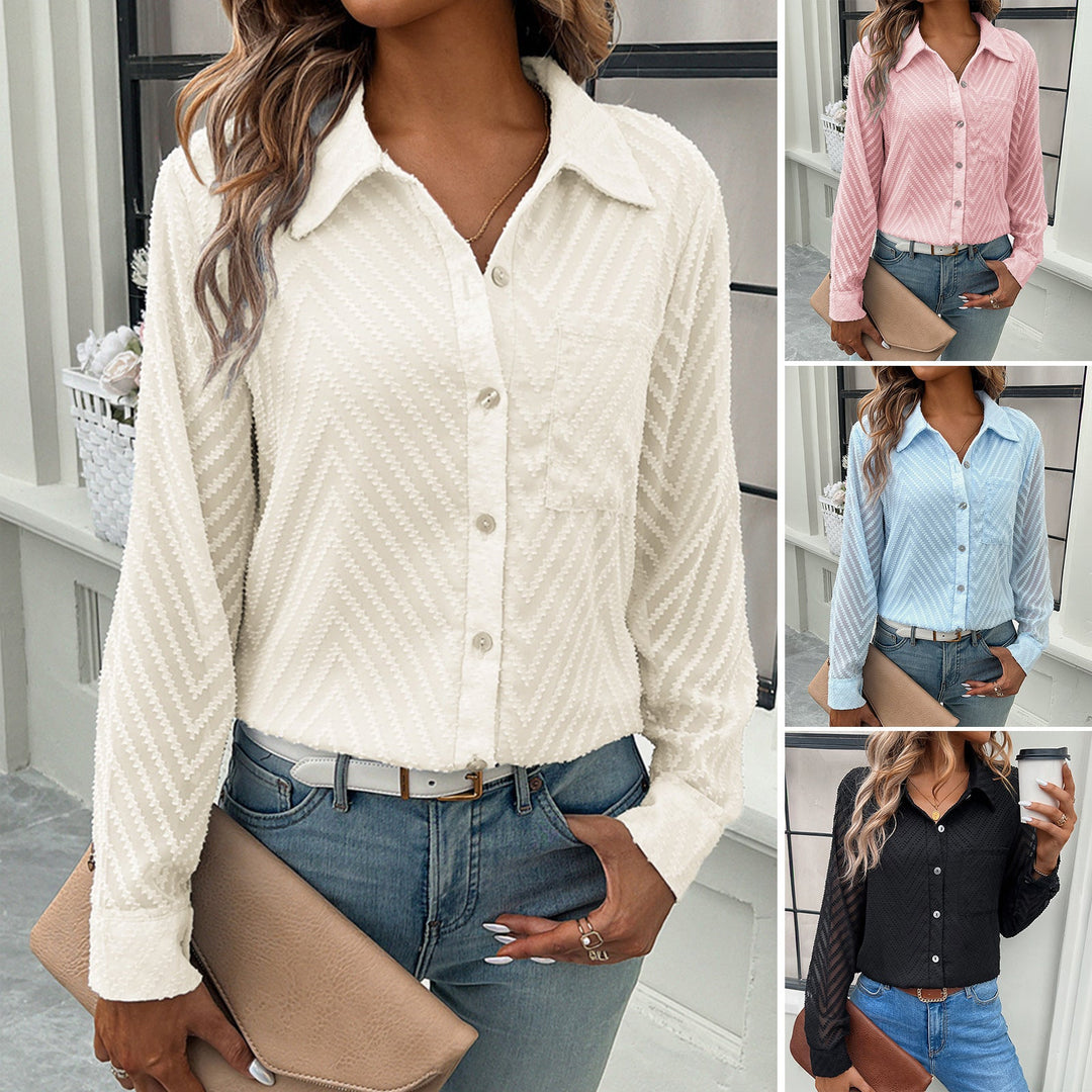 Damer Elegant Blus med Transparent Ärmar och Knappstängningar Mirla-Eva Jonsson