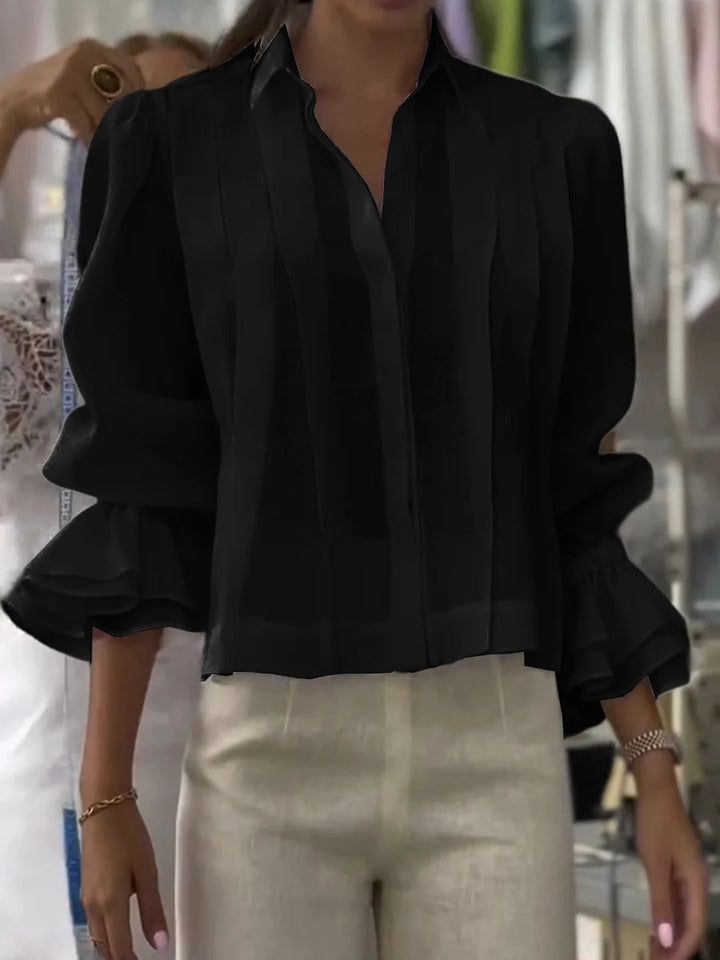 Damer Elegant Blus med Volangkant Mirla-Eva Jonsson