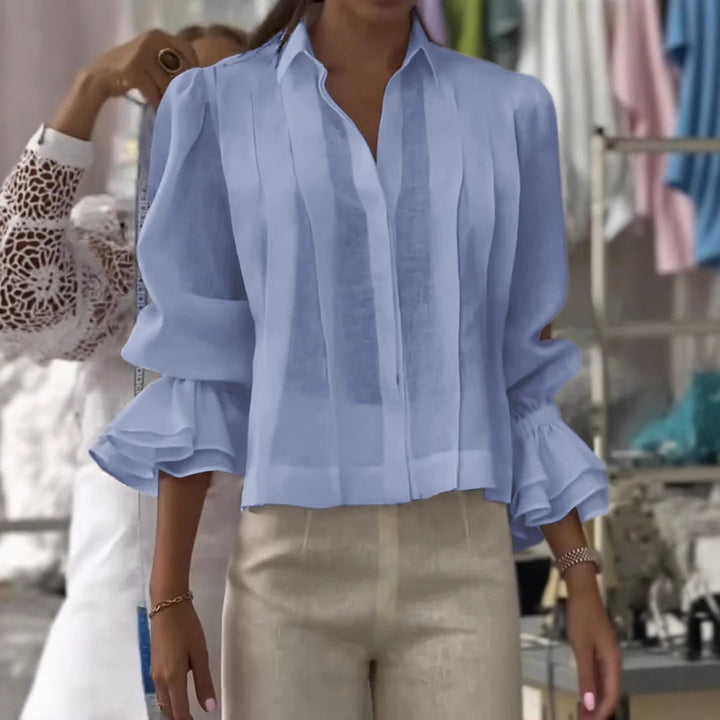 Damer Elegant Blus med Volangkant Mirla-Eva Jonsson
