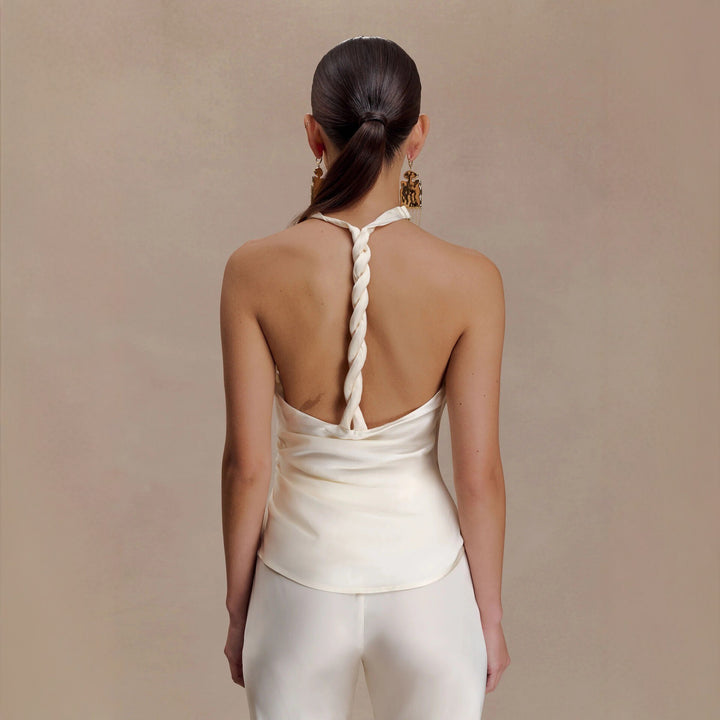 Damer Elegant Blus med asymmetrisk snitt och drapering Mirla-Eva Jonsson
